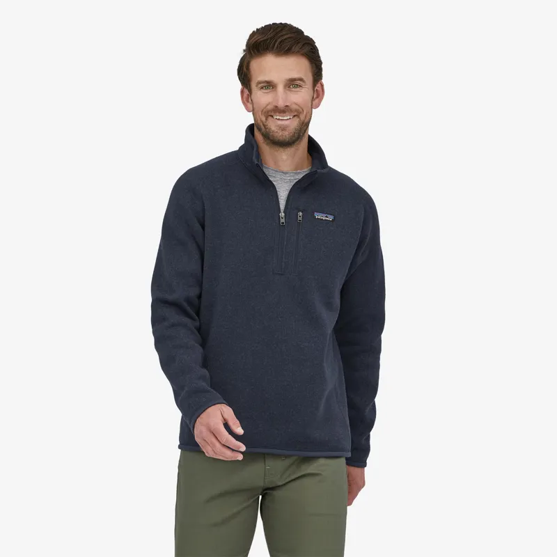 Patagonia Men's Better Sweater 1/4 Zip in Mountain Peak in New Navy