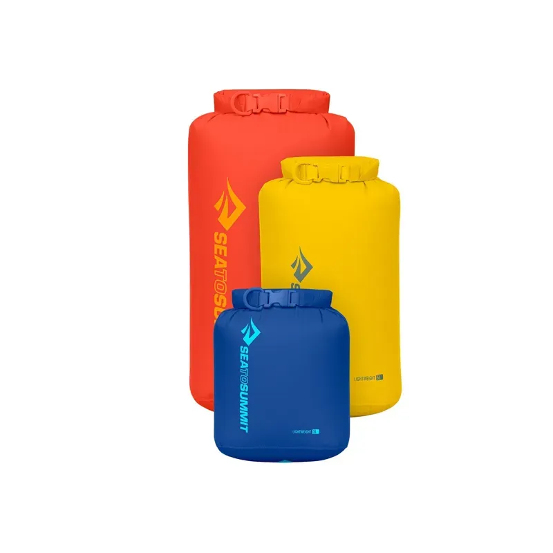 Sea To Summit Lightweight Dry Bag Set 3/5/8L in Surf/Sulphur/Orange