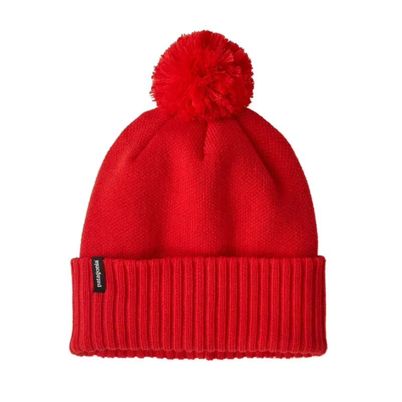Patagonia Powder Town Recycled Polyester Beanie in Sizzle Red