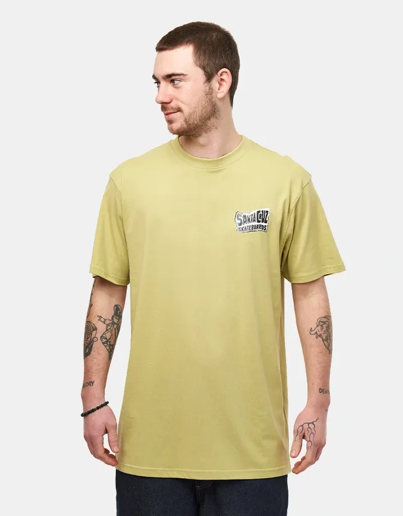 Santa Cruz Mens Collage Hand T-Shirt in Faded Khaki-3
