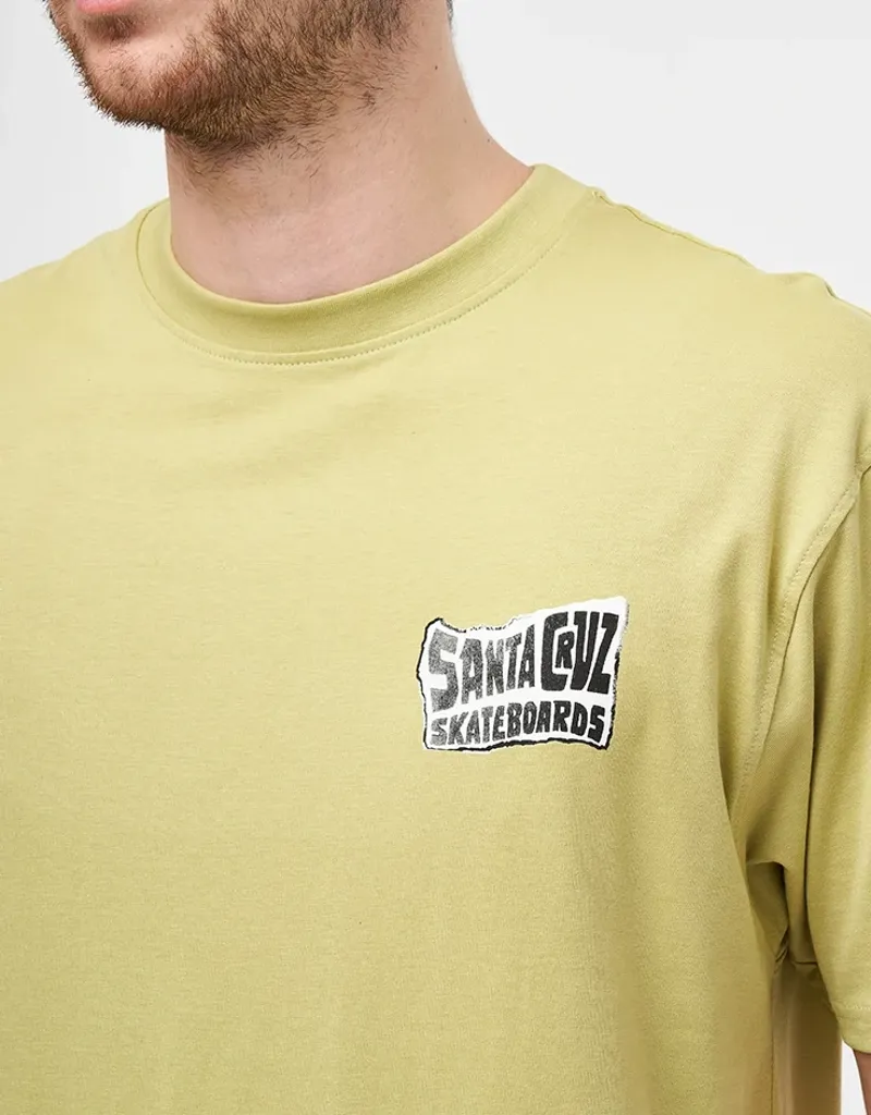 Santa Cruz Mens Collage Hand T-Shirt in Faded Khaki-2
