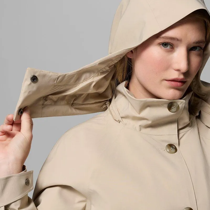 Columbia Womens Amazetrench Rain Jacket in Beach-5