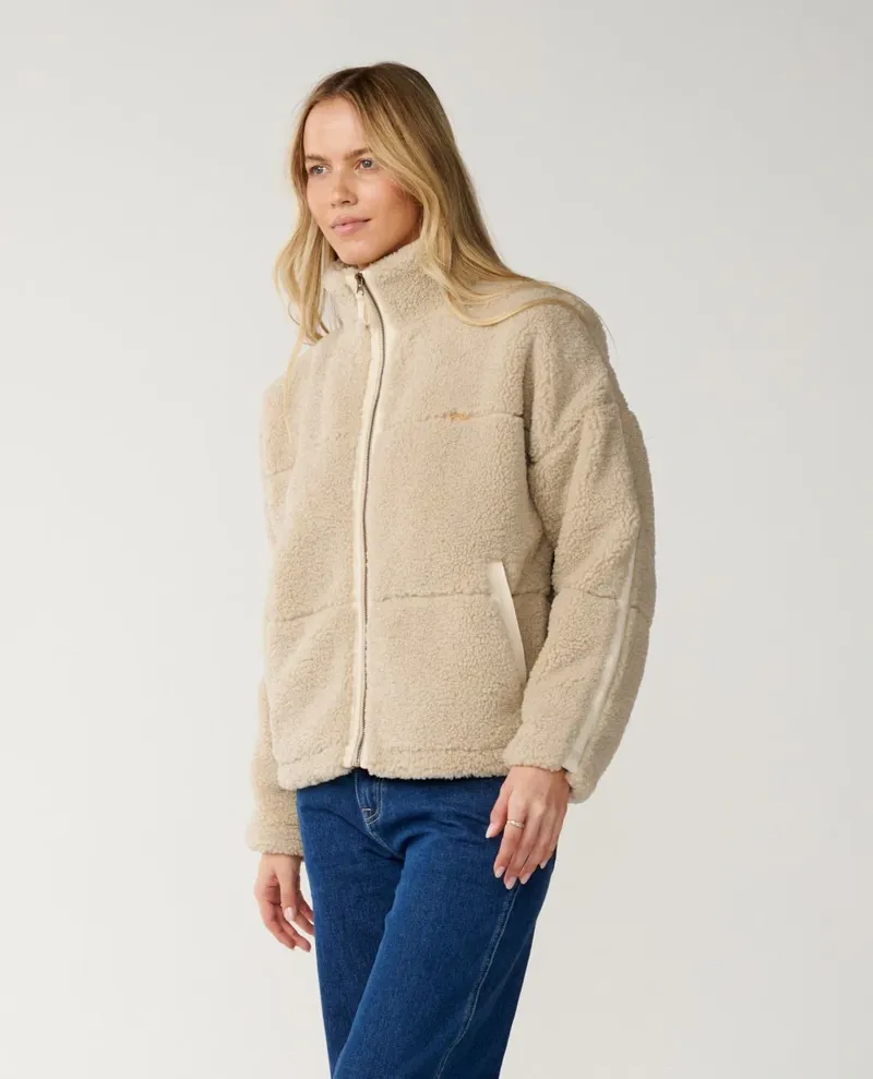 Rip Curl Womens Cala Nights Sherpa Jacket in Natural-1