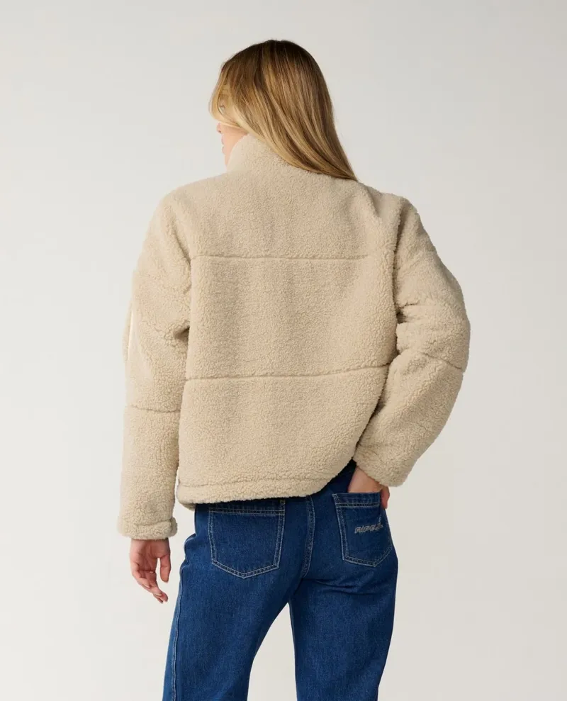 Rip Curl Womens Cala Nights Sherpa Jacket in Natural-2
