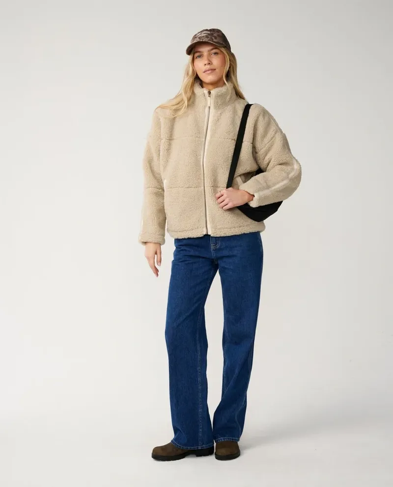Rip Curl Womens Cala Nights Sherpa Jacket in Natural-3