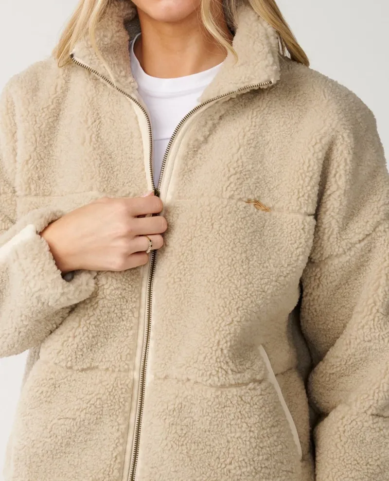 Rip Curl Womens Cala Nights Sherpa Jacket in Natural-5