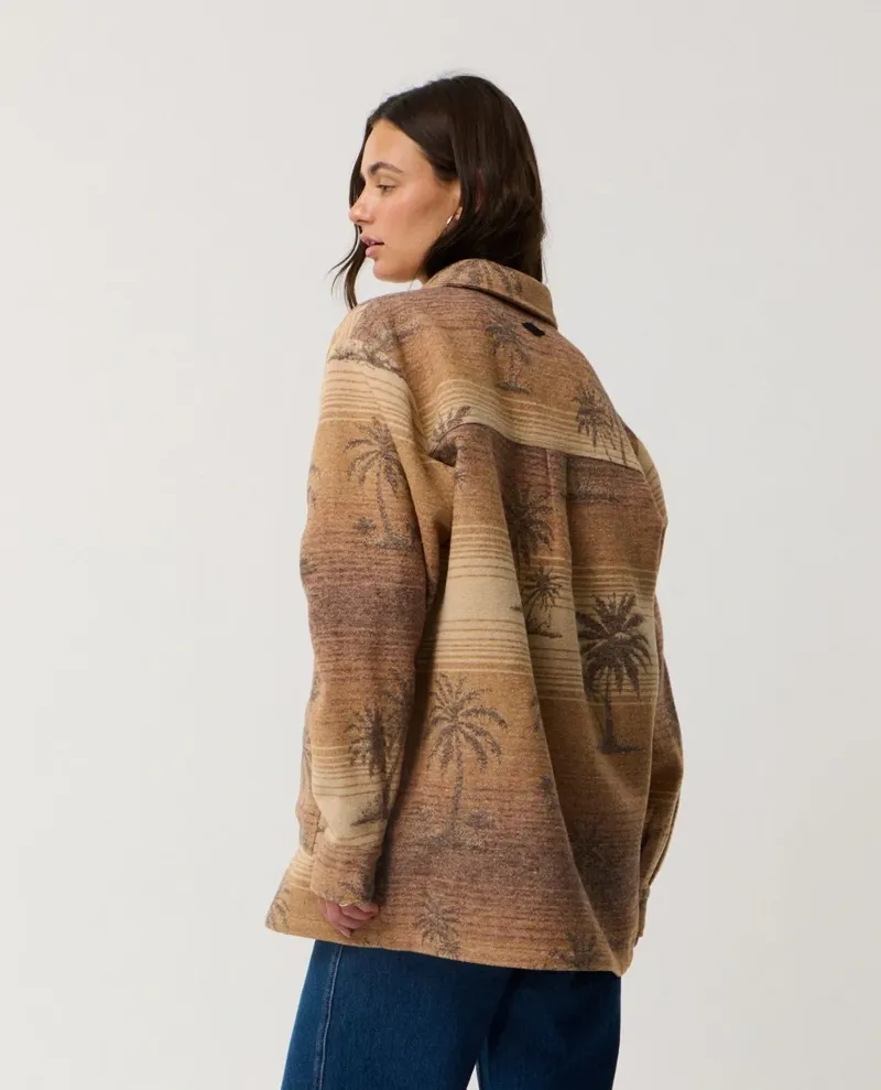 Rip Curl Womens Retro Swell Jacquard Shacket in Multi-2