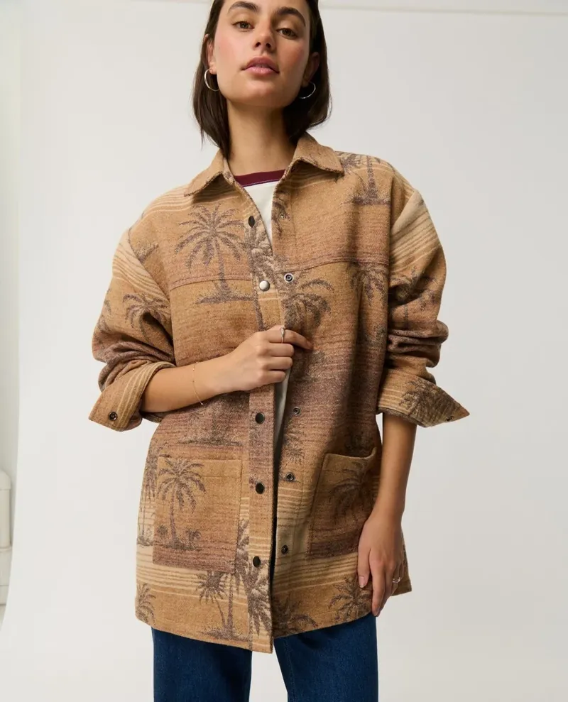 Rip Curl Womens Retro Swell Jacquard Shacket in Multi-4