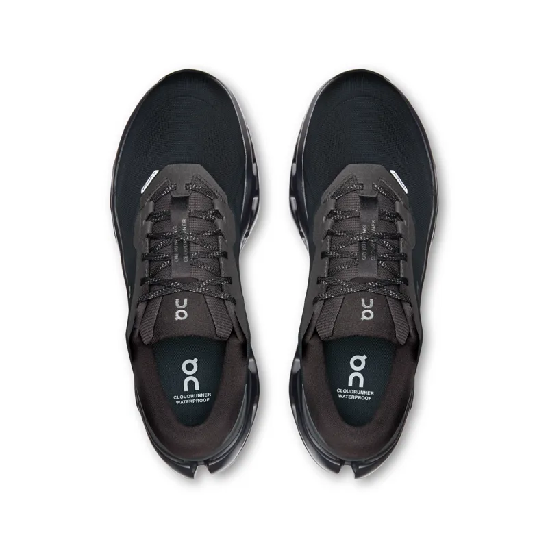 On Men's Cloudrunner 3 Waterproof Running Shoes in Black / Black-1