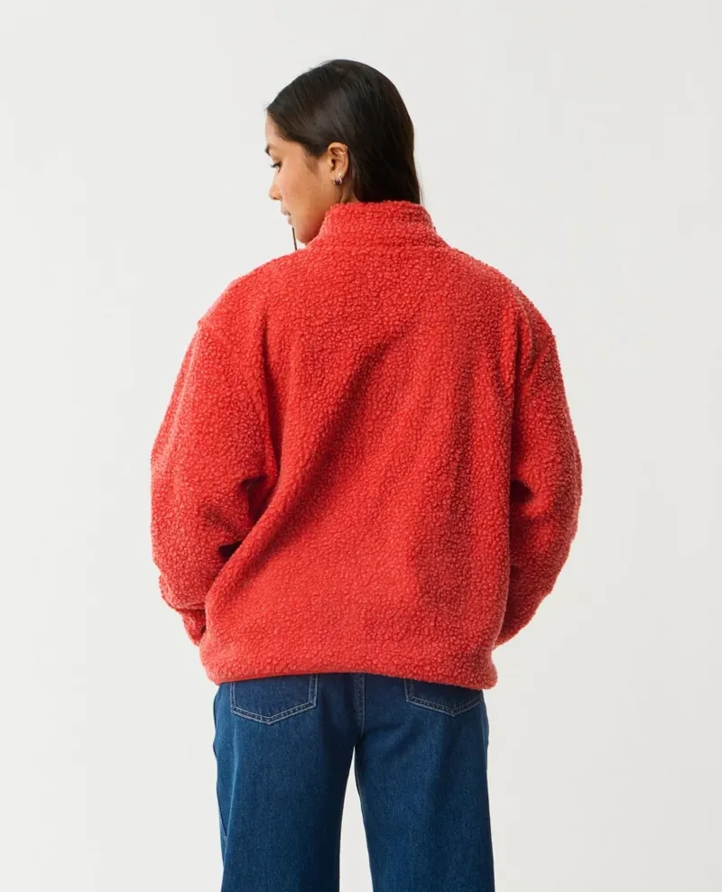 Rip Curl Womens Every Day Zip Through Polar Fleece in Red-2