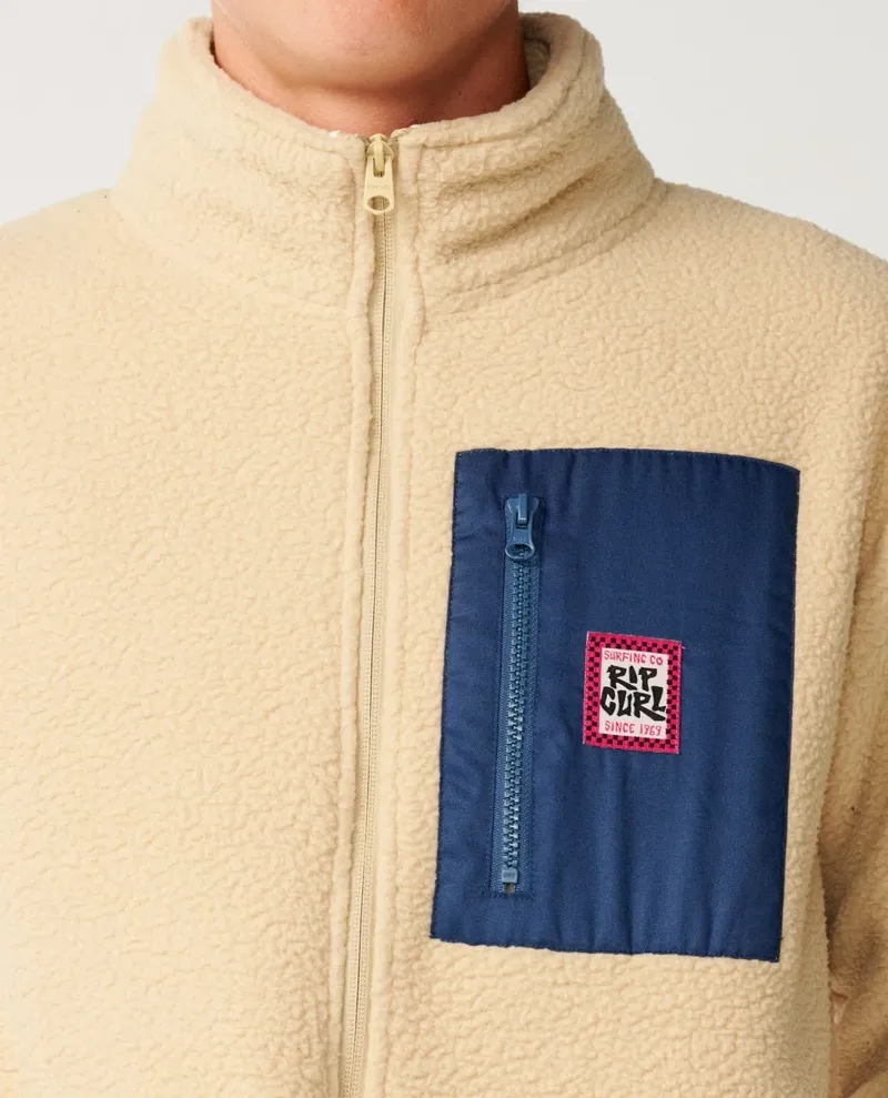 Rip Curl Mens Streamline Big Bear Polar Fleece in Khaki Sand-1