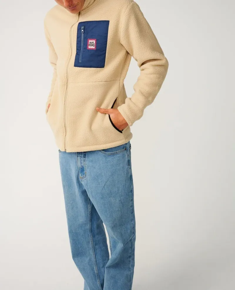 Rip Curl Mens Streamline Big Bear Polar Fleece in Khaki Sand-2
