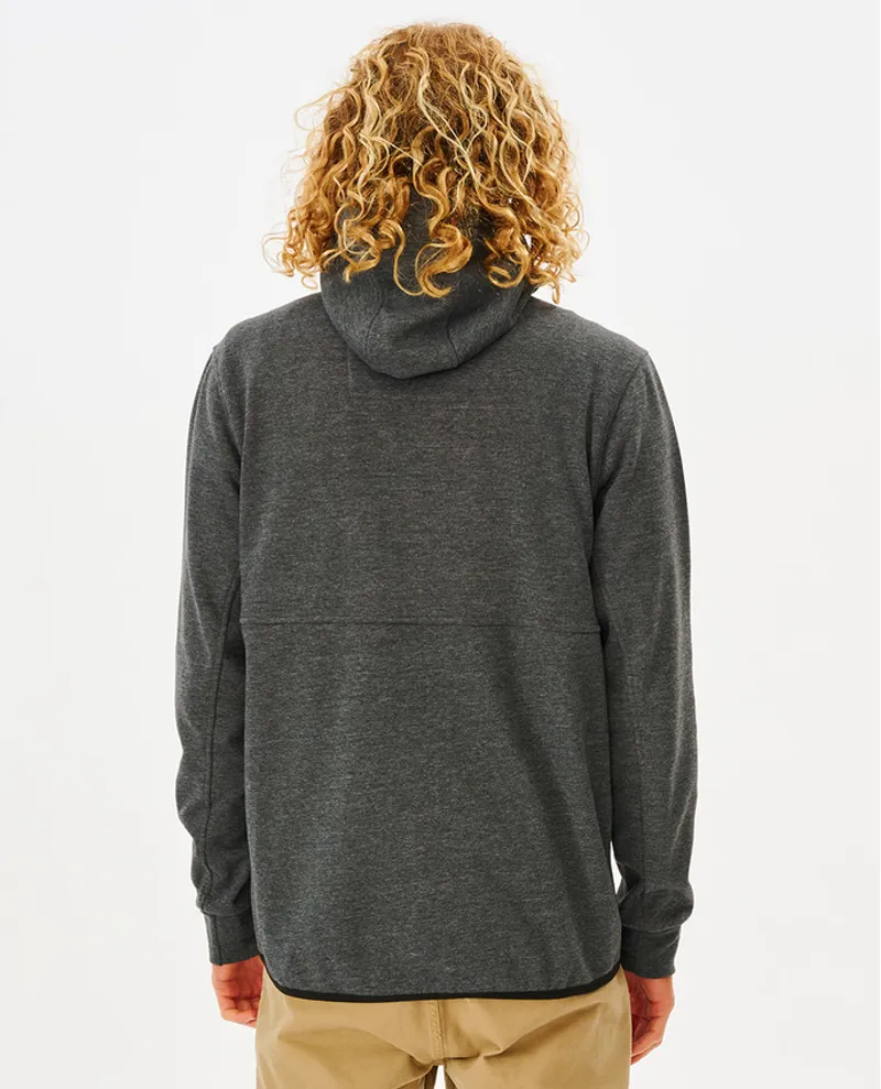 Rip Curl Anti Series Departed Zip Through Fleece in Charcoal Marl-1