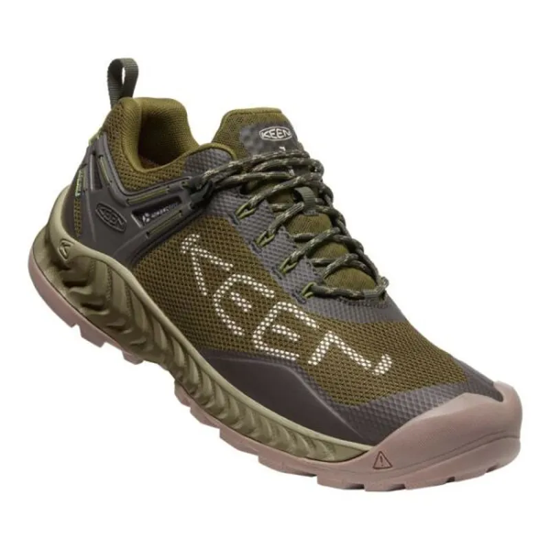 Keen Men's Nxis Evo WP Shoes in Dark Olive / Black Olive