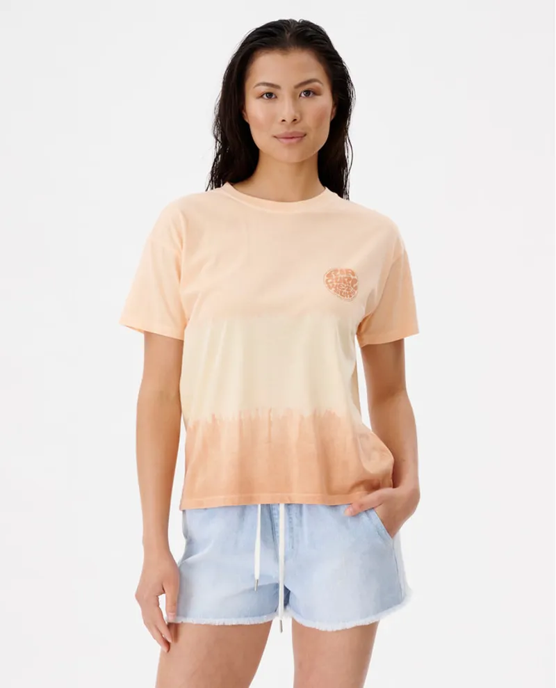Rip Curl Wettie Icon Relaxed T-Shirt in Peach