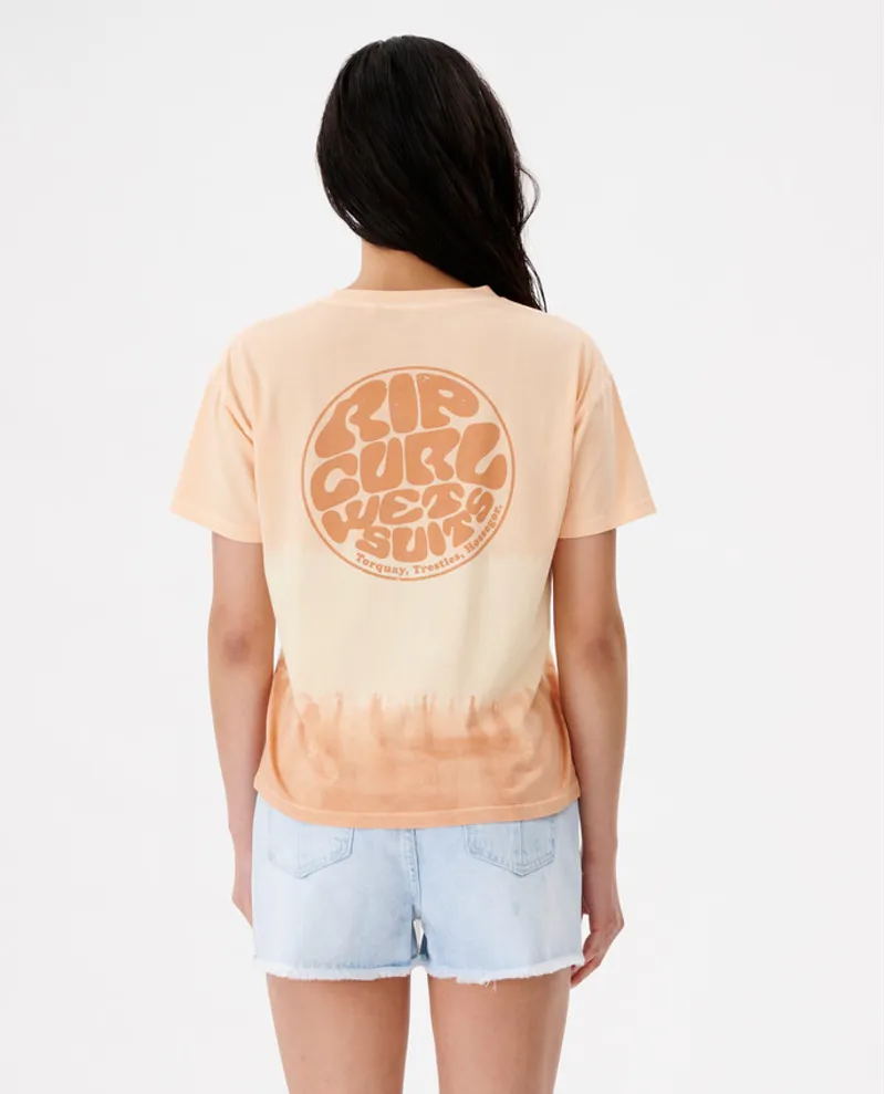Rip Curl Wettie Icon Relaxed T-Shirt in Peach-2