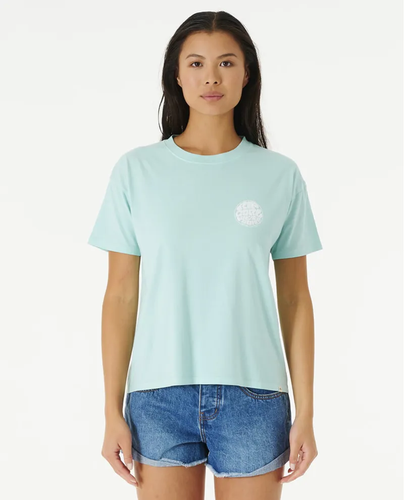 Rip Curl Wettie Icon Relaxed T-Shirt in Light Aqua-3