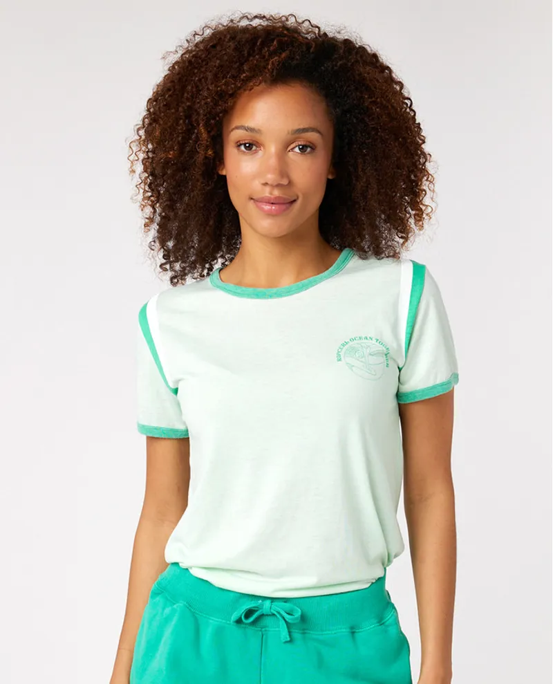 Rip Curl Ringer T-shirt in Mint -2