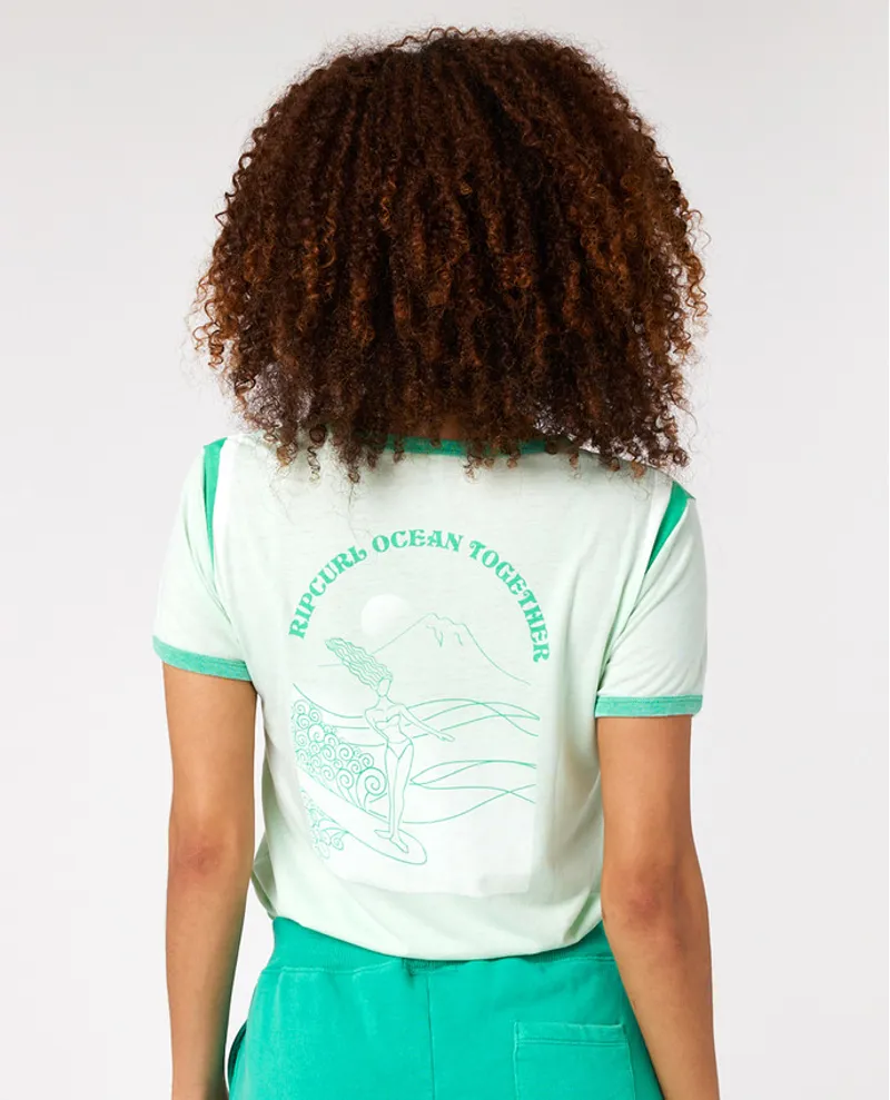 Rip Curl Ringer T-shirt in Mint -1