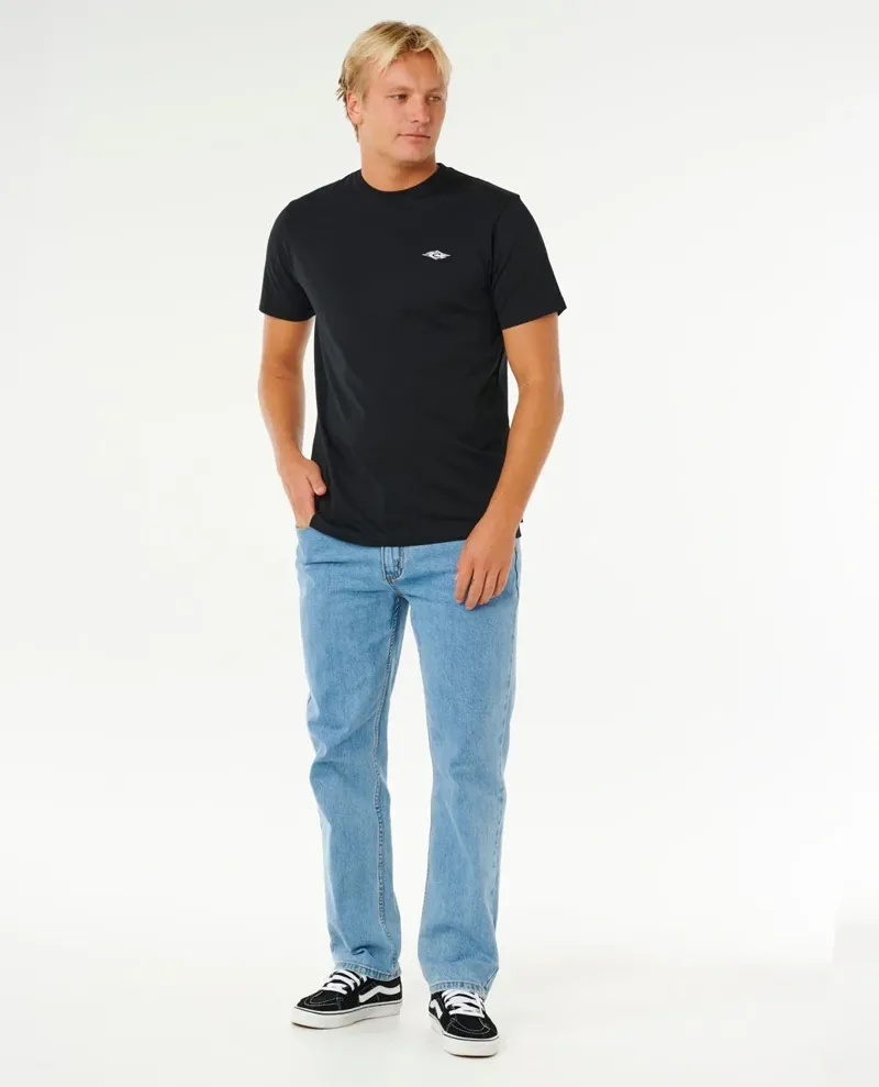 Rip Curl Mens Streamline Embroid Tee in Black-4