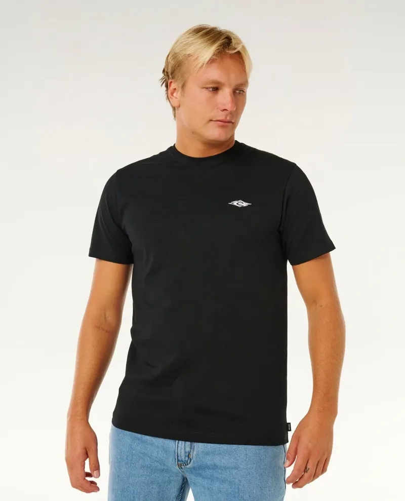 Rip Curl Mens Streamline Embroid Tee in Black-2