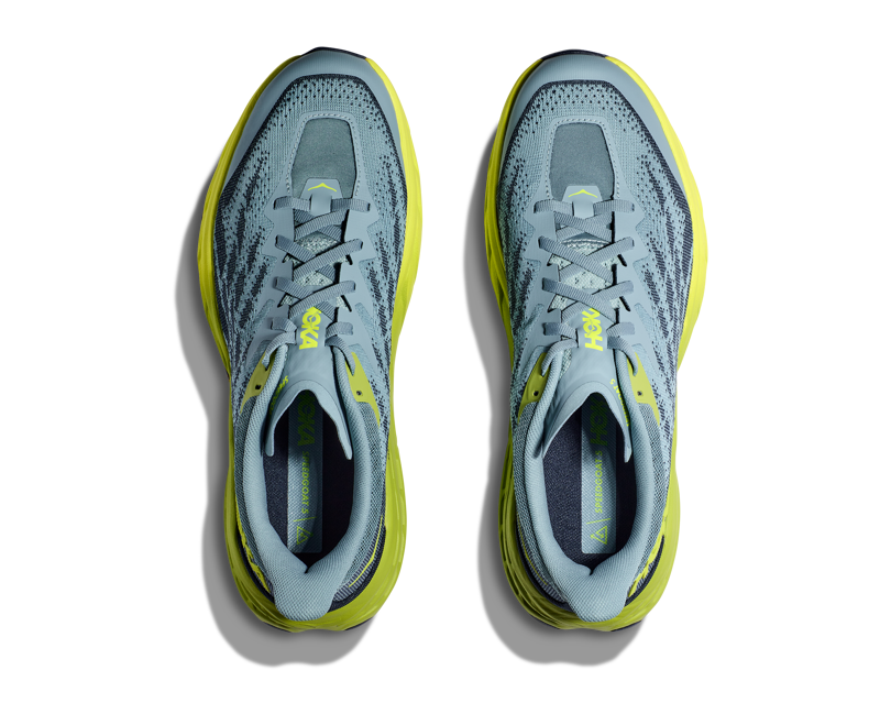 Hoka Men's Speedgoat 5 Shoes in Stone Blue/Dark Citron-4