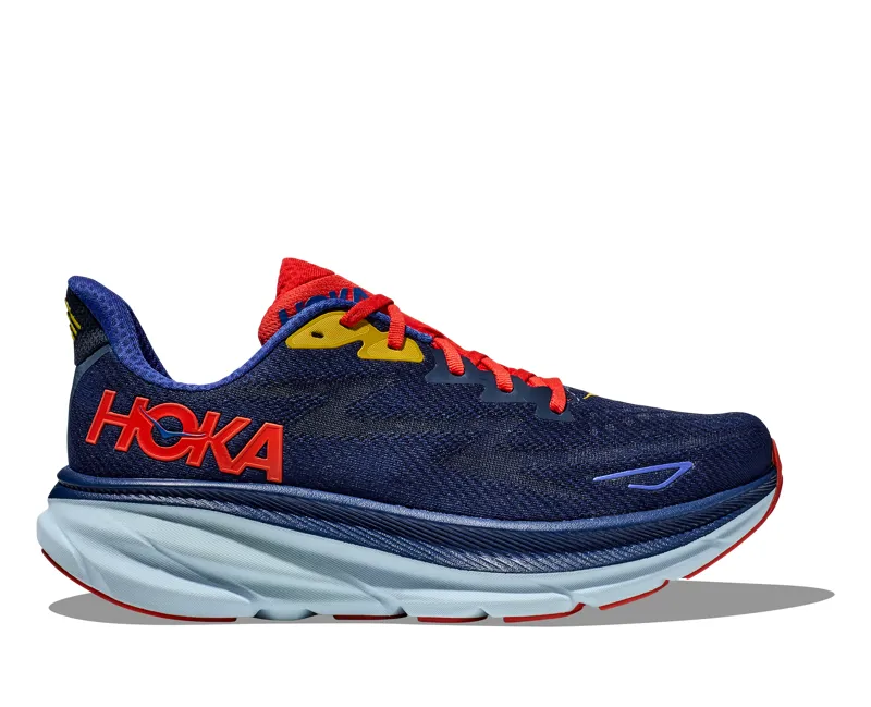 Hoka Men's Clifton 9 Shoes in Bellwether Blue/Dazzling Blue