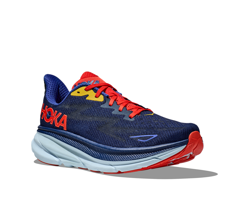 Hoka Men's Clifton 9 Shoes in Bellwether Blue/Dazzling Blue-2