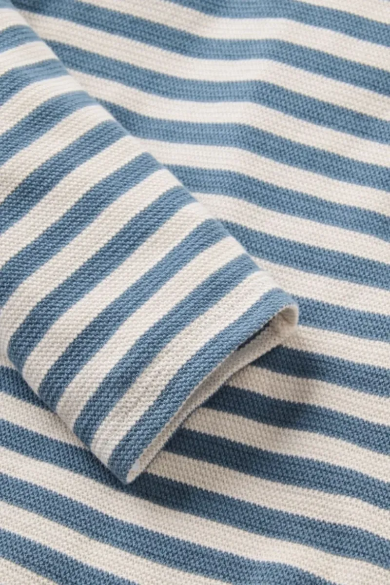 Passenger Womens Panorama Striped L/S T-Shirt in Stormy Blue / White Sand-2
