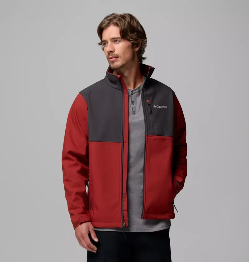 Columbia Mens Ascender Softshell Jacket in Red Oxide / Shark-2