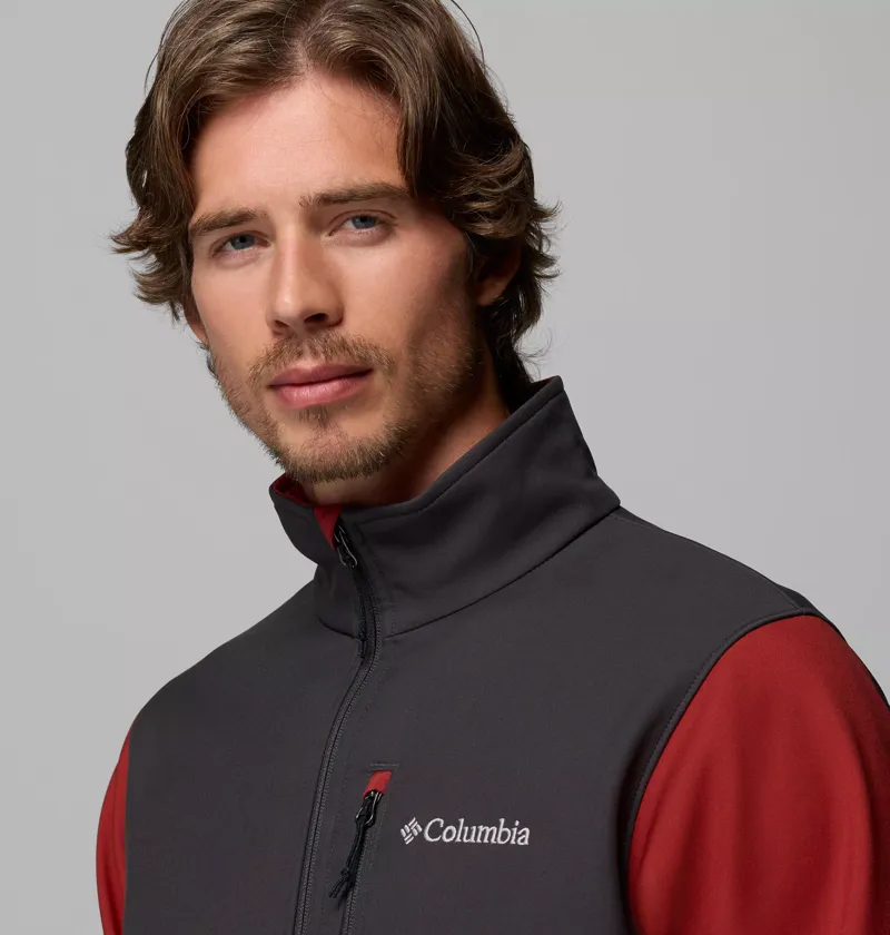 Columbia Mens Ascender Softshell Jacket in Red Oxide / Shark-6