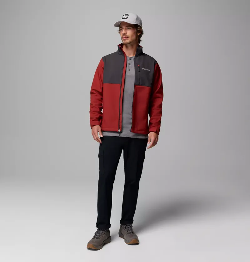 Columbia Mens Ascender Softshell Jacket in Red Oxide / Shark-4