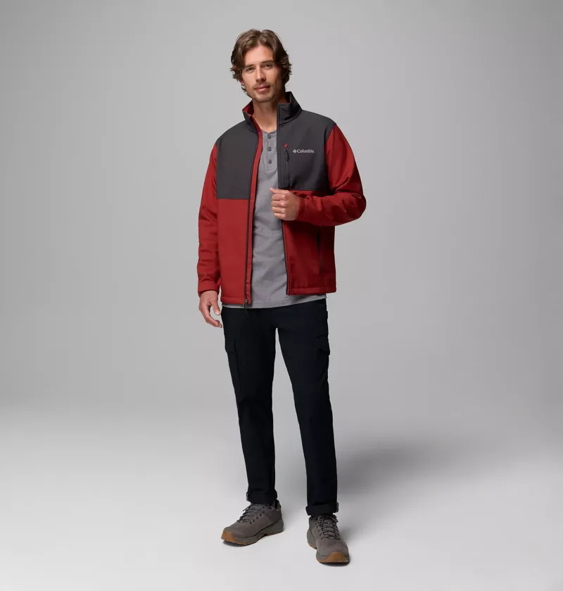 Columbia Mens Ascender Softshell Jacket in Red Oxide / Shark-5