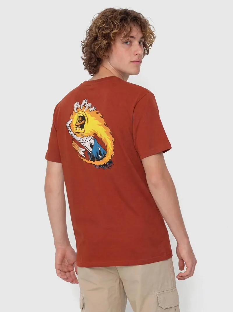 Santa Cruz Mens O Brien Scream Reaper T-Shirt in Dark Rust-1