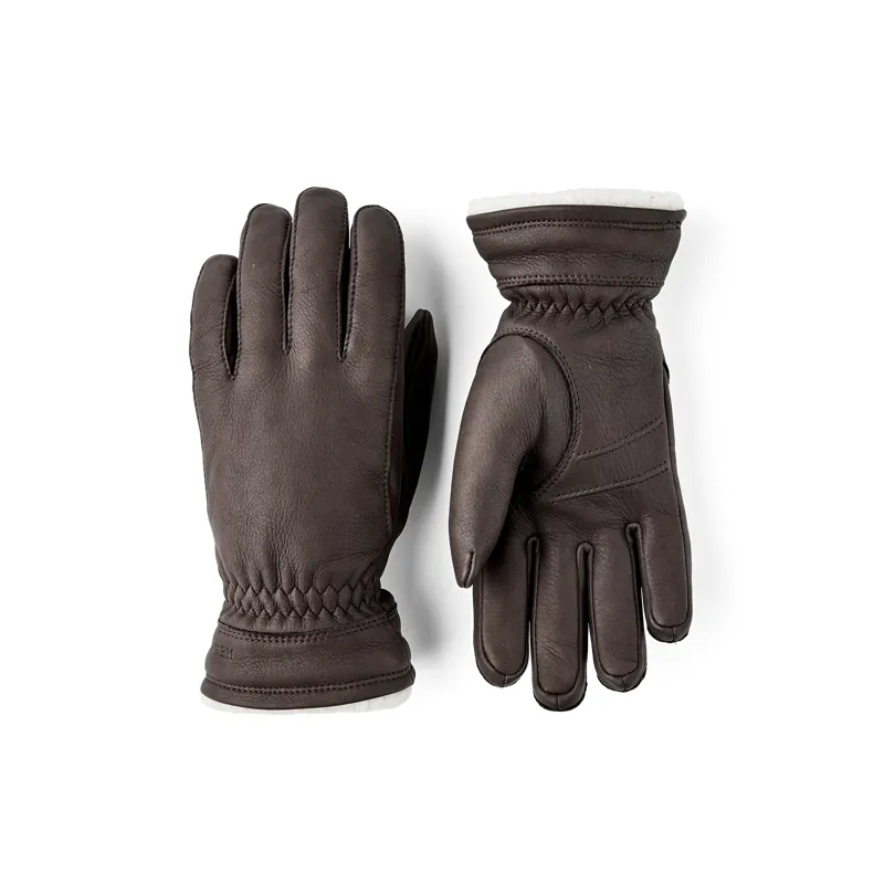 Hestra Buvika Deerskin Women's Gloves in Dark Brown