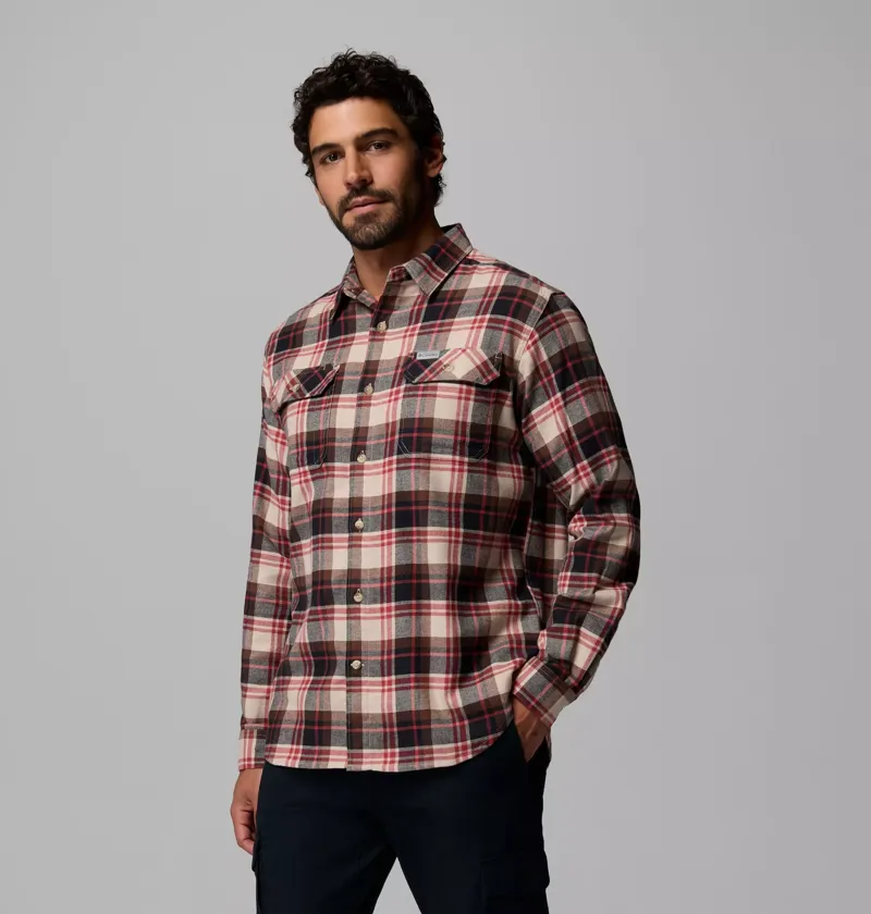 Columbia Men's Flare Gun Stretch Flannel Shirt in Ancient Fossil / Dispersed Plaid-1