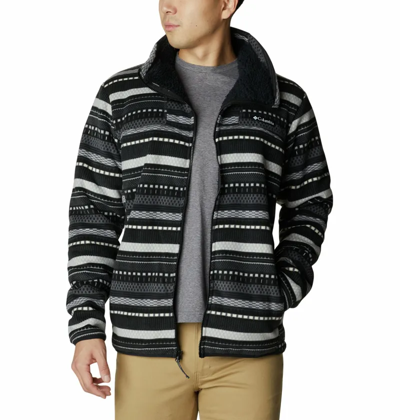 Columbia Men's Winter Pass Full Zip in Shark Apres Stripe Print-3