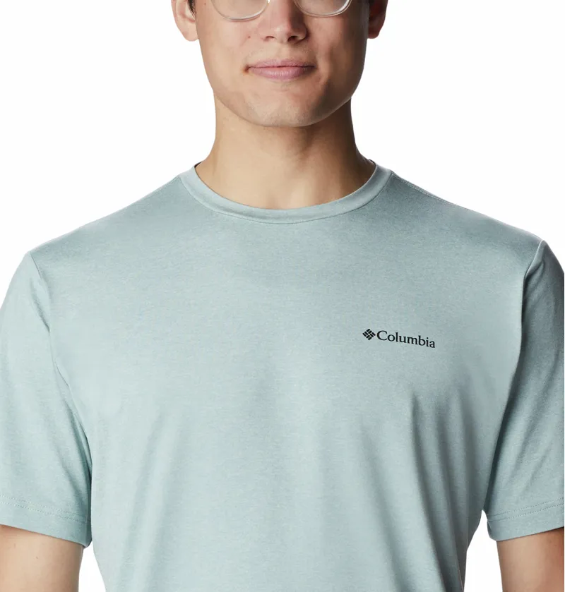 Columbia Tech Trail Graphic T-Shirt in Niagara Heather/Palmscape-3