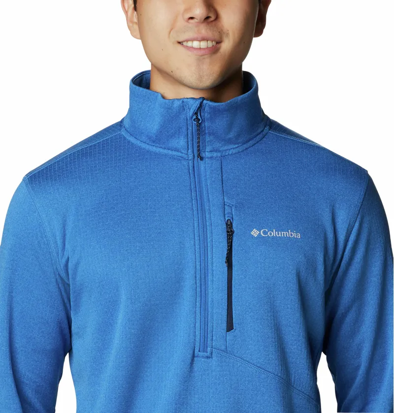 Columbia Men's Park View Fleece Half Zip in Bright Indigo Heather-2