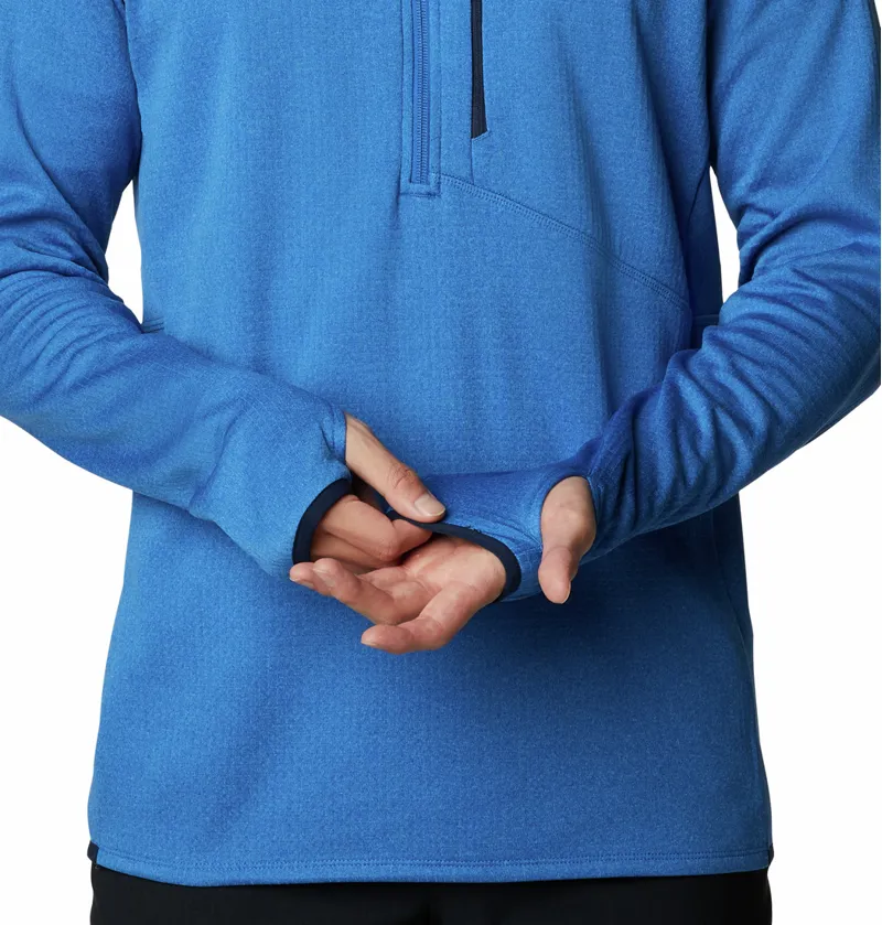 Columbia Men's Park View Fleece Half Zip in Bright Indigo Heather-4