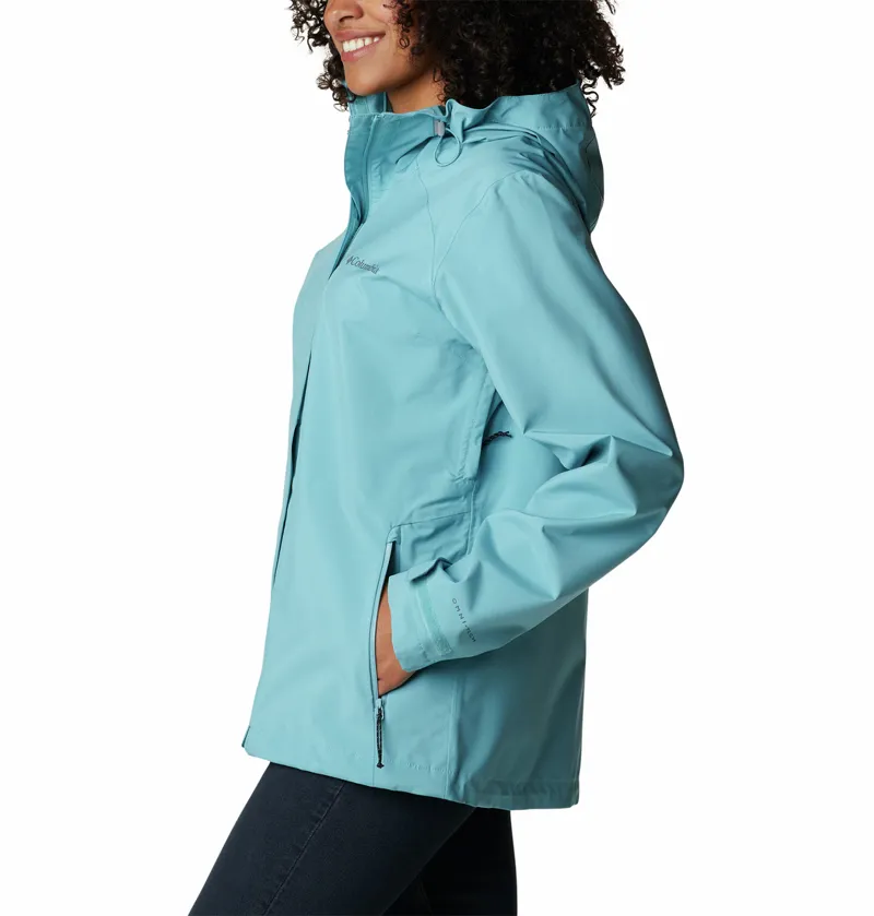 Columbia Women's Earth Explorer Shell Jacket in Sea Wave-3