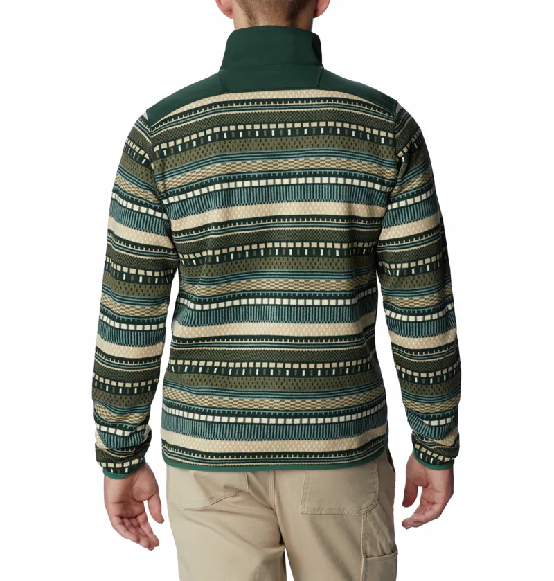 Columbia Men's Sweater Weather II Printed Half Zip in Spruce Apres Stripe-1
