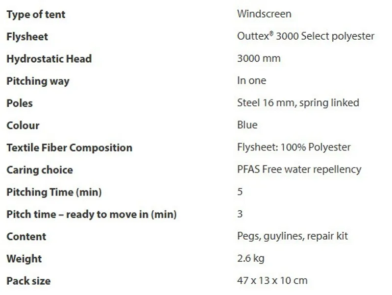 Outwell Windscreen in Blue-2