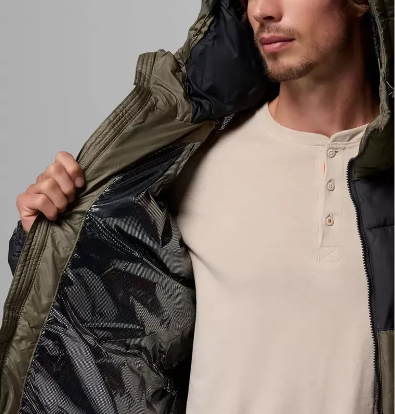 Columbia Mens Pike Lake II Hooded Jacket in Stone Green / Shark / Shark Zips-5