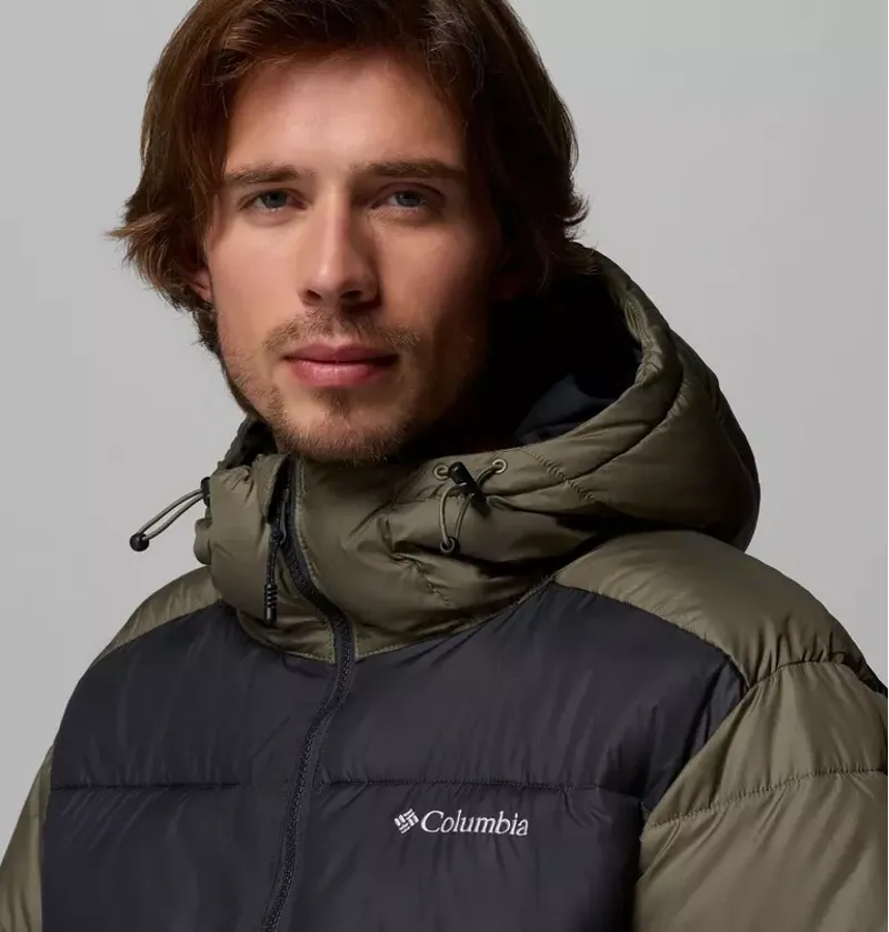 Columbia Mens Pike Lake II Hooded Jacket in Stone Green / Shark / Shark Zips-6