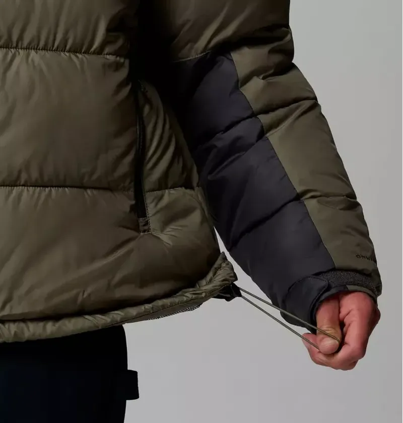 Columbia Mens Pike Lake II Hooded Jacket in Stone Green / Shark / Shark Zips-7