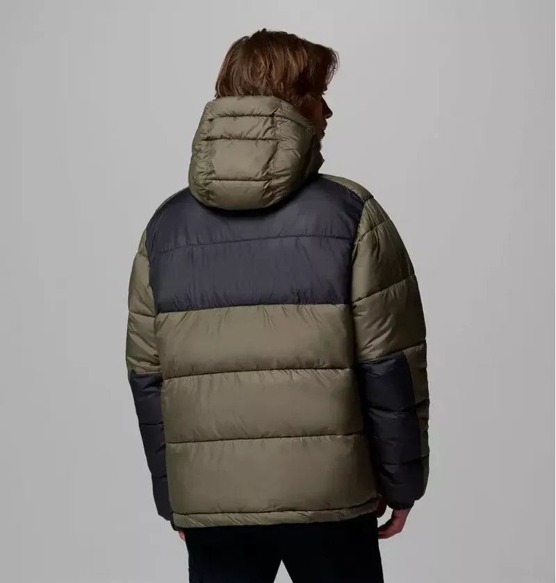 Columbia Mens Pike Lake II Hooded Jacket in Stone Green / Shark / Shark Zips-2