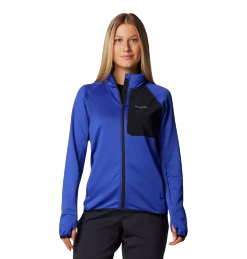 Columbia Womens Triple Canyon Grid Fleece Full Zip in Clematis Blue / Black-1