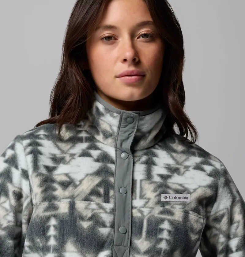 Columbia Womens Benton Springs Printed 1/2 Snap Fleece in Sedona Sage / Sketchup-4