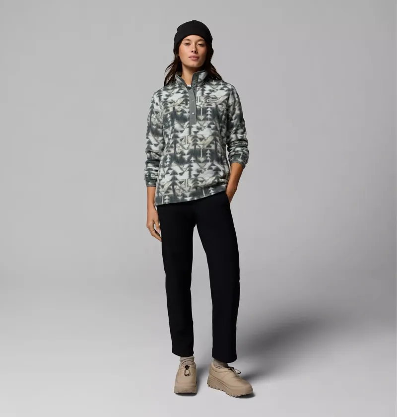 Columbia Womens Benton Springs Printed 1/2 Snap Fleece in Sedona Sage / Sketchup-3